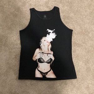 T.I.T.S Graphic Sexy Woman Smoking Tank Sleeveless Shirt Muscle Festival Party